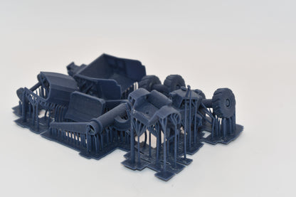 N Scale Belly pan Cat DW20 open cab and posable Pan