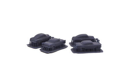 N scale resin cars from the 1950s. Including two 55-57 Chevys and two 51 Chevys