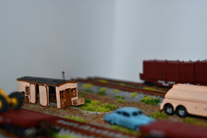 N scale resin cars from the 1950s. Including two 55-57 Chevys and two 51 Chevys