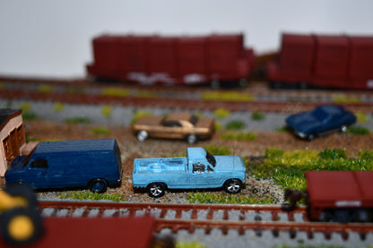 N scale resin cars from the 1960s.  Including a Mustang, Corvette, and Olds