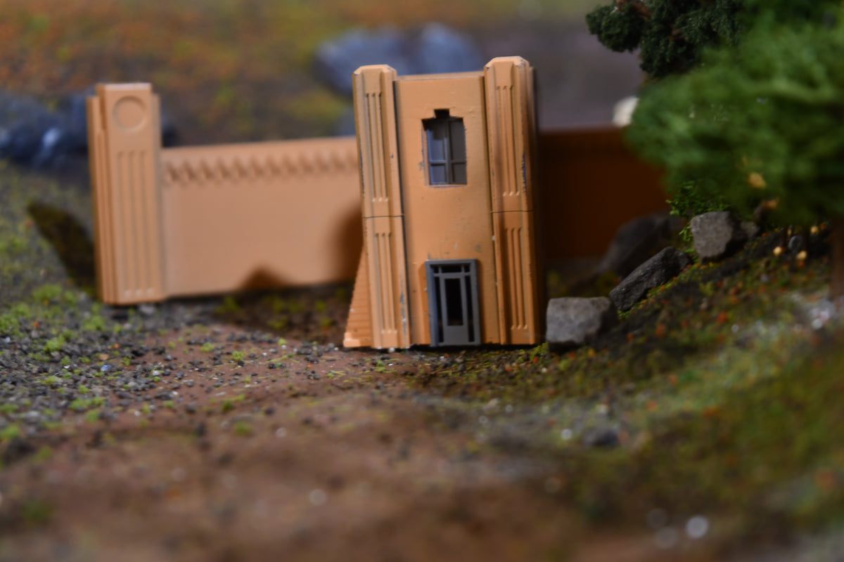 Art deco pump house in HO scale