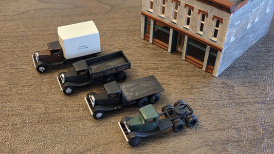 N scale1932 Ford flat bed and dump truck kit